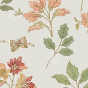 Pastel Botanical Butterfly