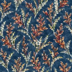 Coral Fern Meadow — Botanical Seamless Pattern Coral Fern Meadow — Botanical Seamless Pattern