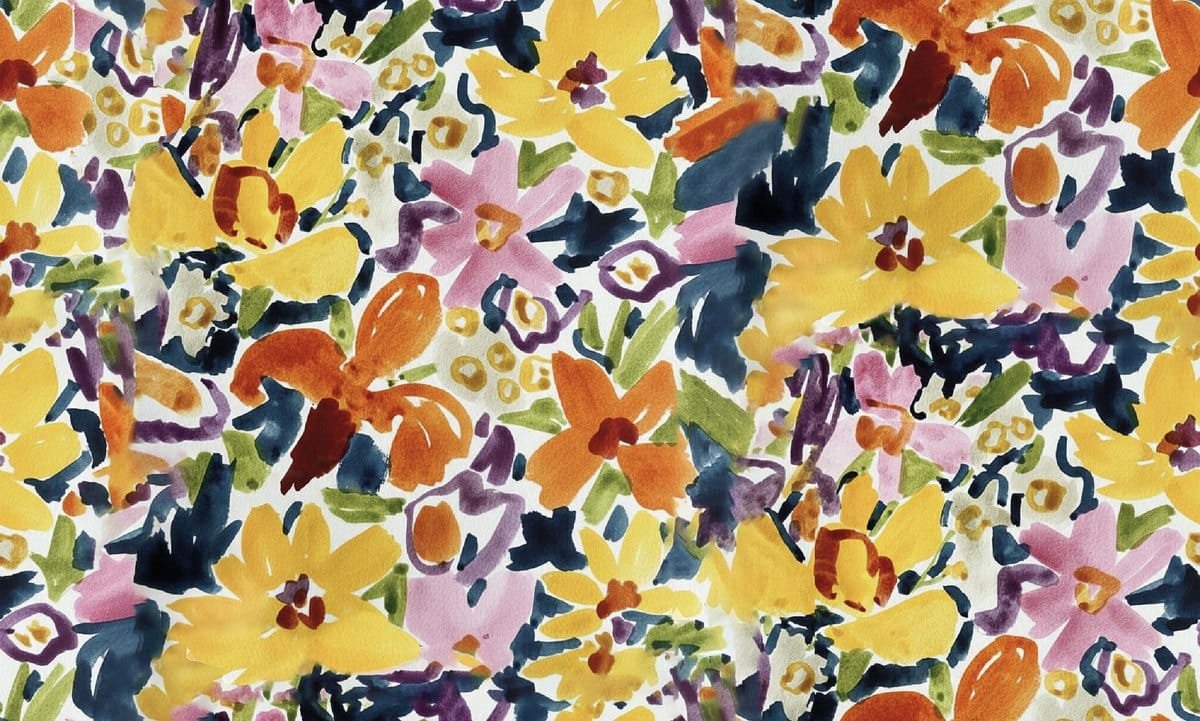 Painted floral print design by READYMADEPRINT