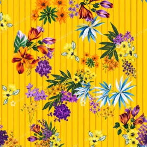 Golden Bloom Stripe Floral