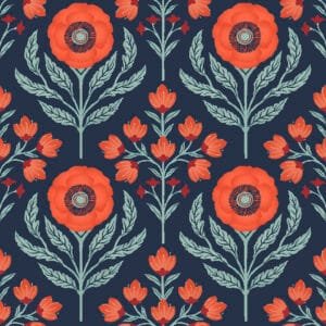 Midnight Poppy Floral
