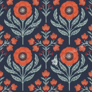 Midnight Poppy Floral