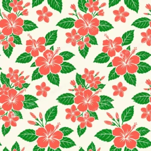 Bold Vector Hibiscus Floral Jaal