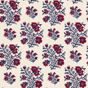 Hand Block Print Indigo Floral Jaal