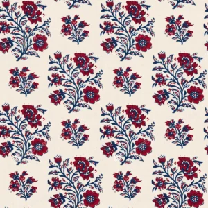 Hand Block Print Indigo Floral Jaal Hand Block Print Indigo Floral Jaal