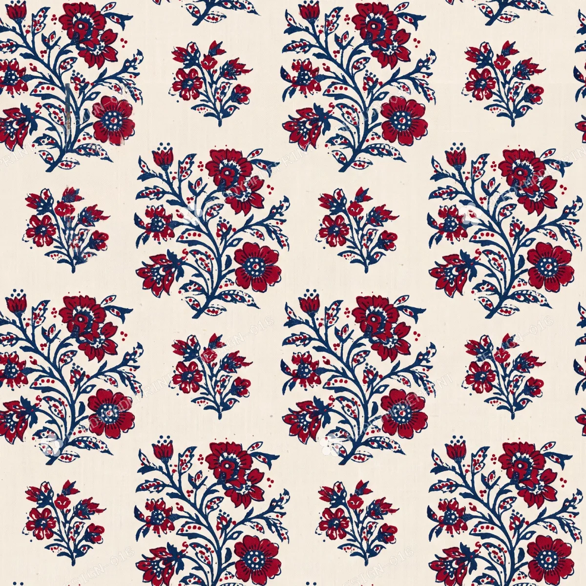Hand Block Print Indigo Floral Jaal Hand Block Print Indigo Floral Jaal