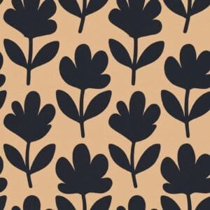 Minimalist Charcoal Floral Silhouette