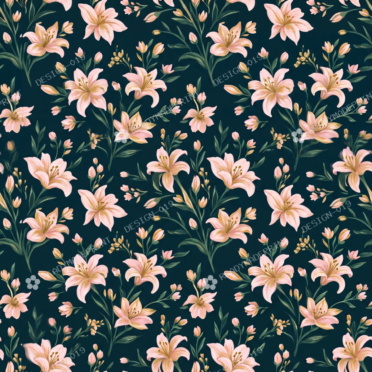 Dark Teal Night Garden Floral Jaal Dark Teal Night Garden Floral Jaal