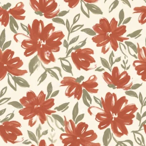 Terracotta Gouache Brushstroke Floral Terracotta Gouache Brushstroke Floral