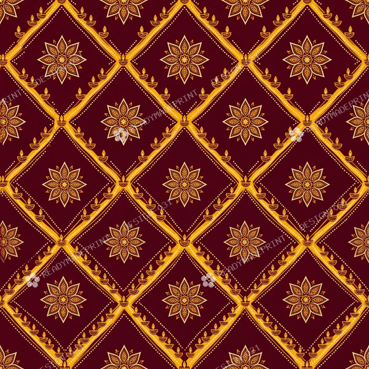 Ajrakh Diamond Jaal Ajrakh Diamond Jaal