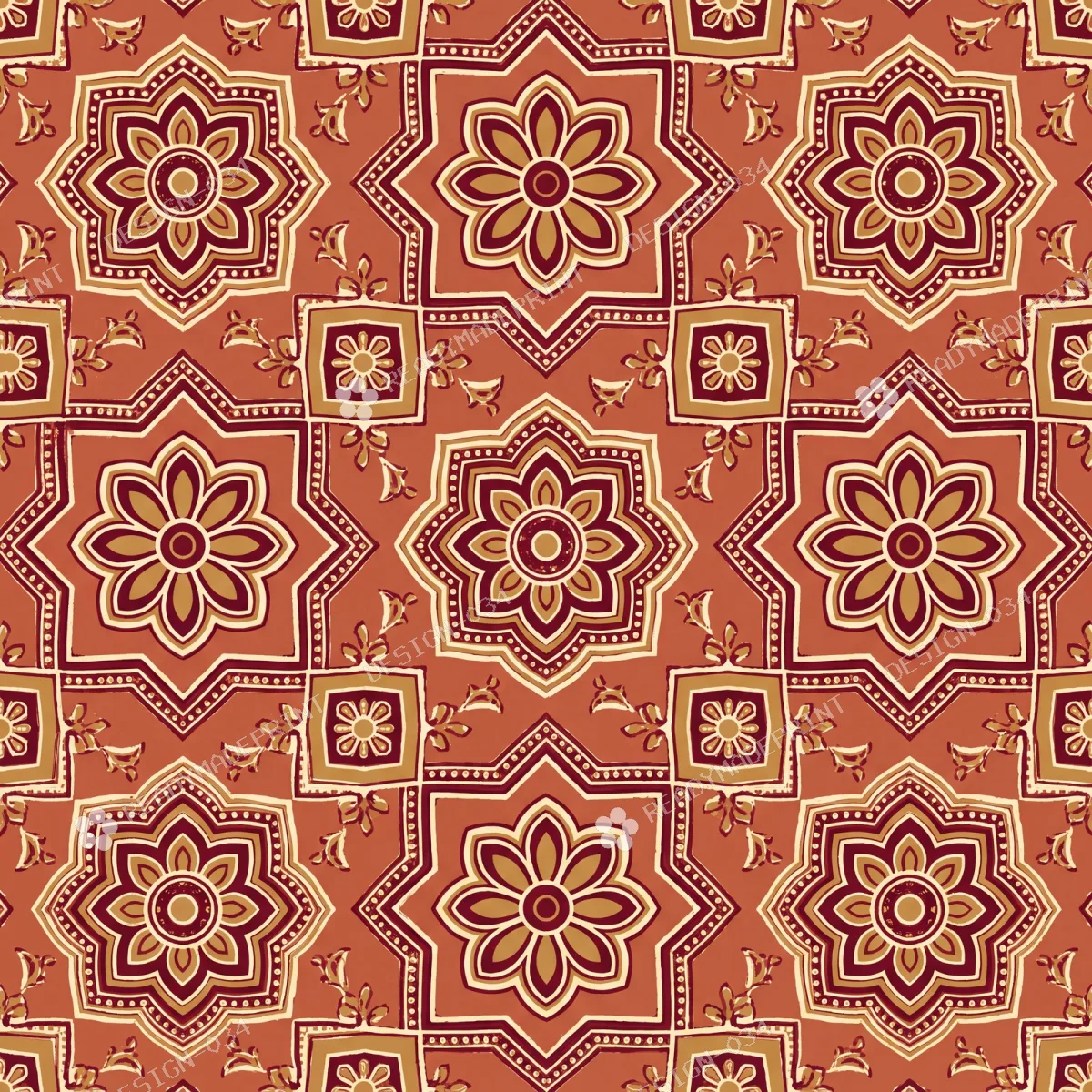 Ajrakh Floral Mandala Ajrakh Floral Mandala