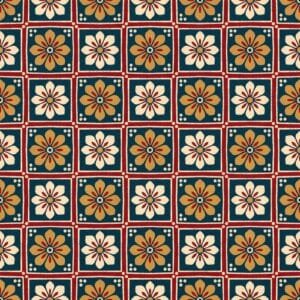 Ajrakh Floral Grid