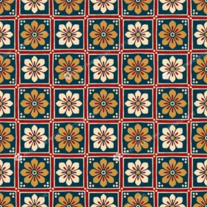 Ajrakh Floral Grid
