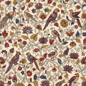 Srikalahasti Lotus Pond Kalamkari Jaal Srikalahasti Lotus Pond Kalamkari Jaal