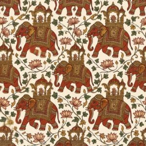 Royal Peacock Kalamkari Floral Vine
