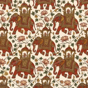 Royal Peacock Kalamkari Floral Vine Royal Peacock Kalamkari Floral Vine