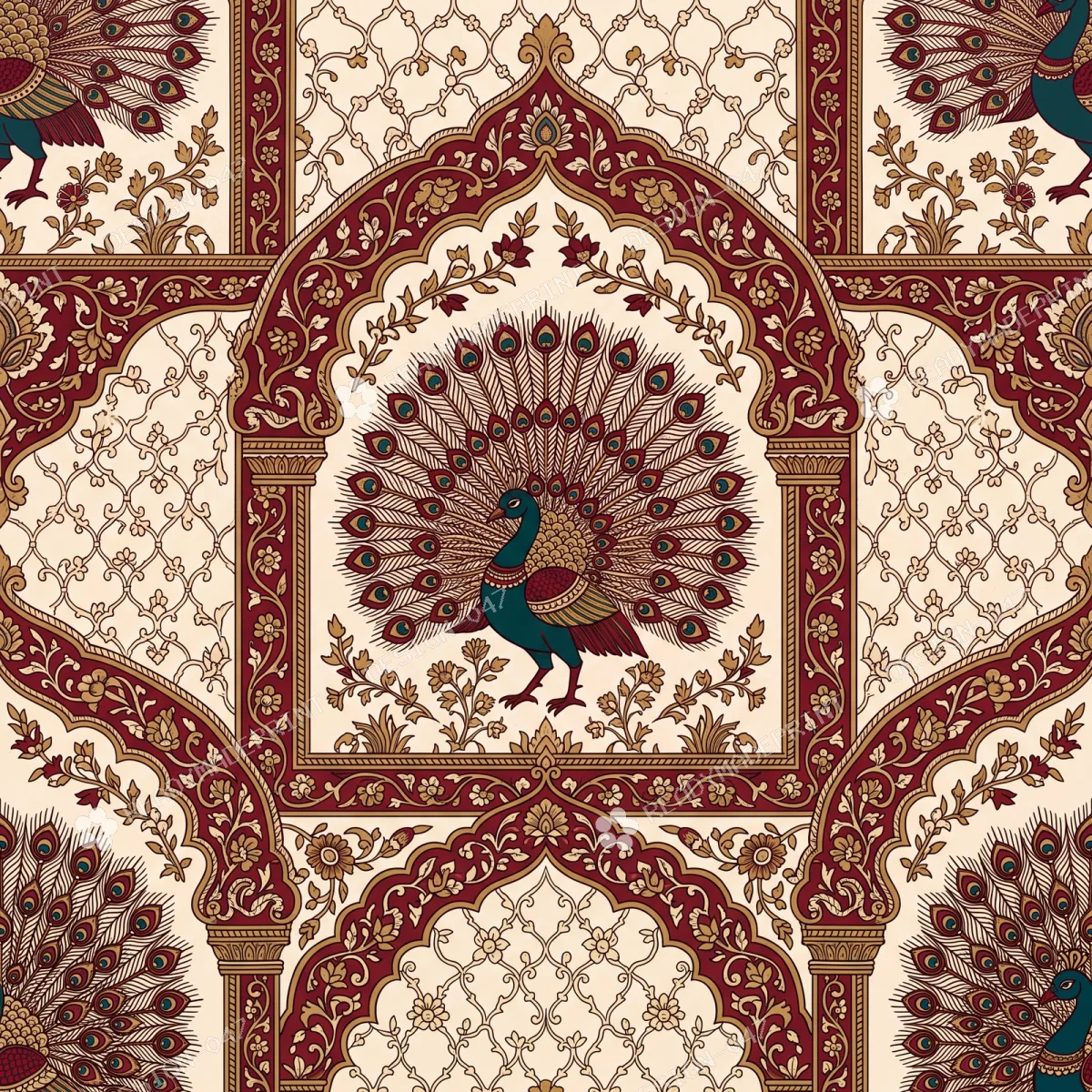 Golden Ochre Kalamkari Kairi Paisley Golden Ochre Kalamkari Kairi Paisley