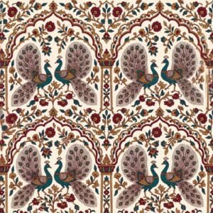 Midnight Navy Kalamkari Floral Arabesque