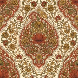 Vintage Cream Srikalahasti Floral Booti