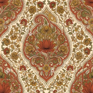 Vintage Cream Srikalahasti Floral Booti Vintage Cream Srikalahasti Floral Booti