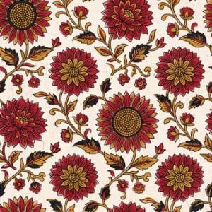 Sanganeri Marigold Bloom Block Print