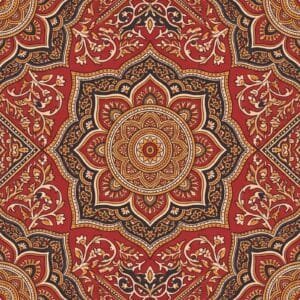 Terracotta Zari Brocade Star Medallion