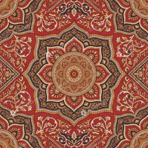 Terracotta Zari Brocade Star Medallion Terracotta Zari Brocade Star Medallion