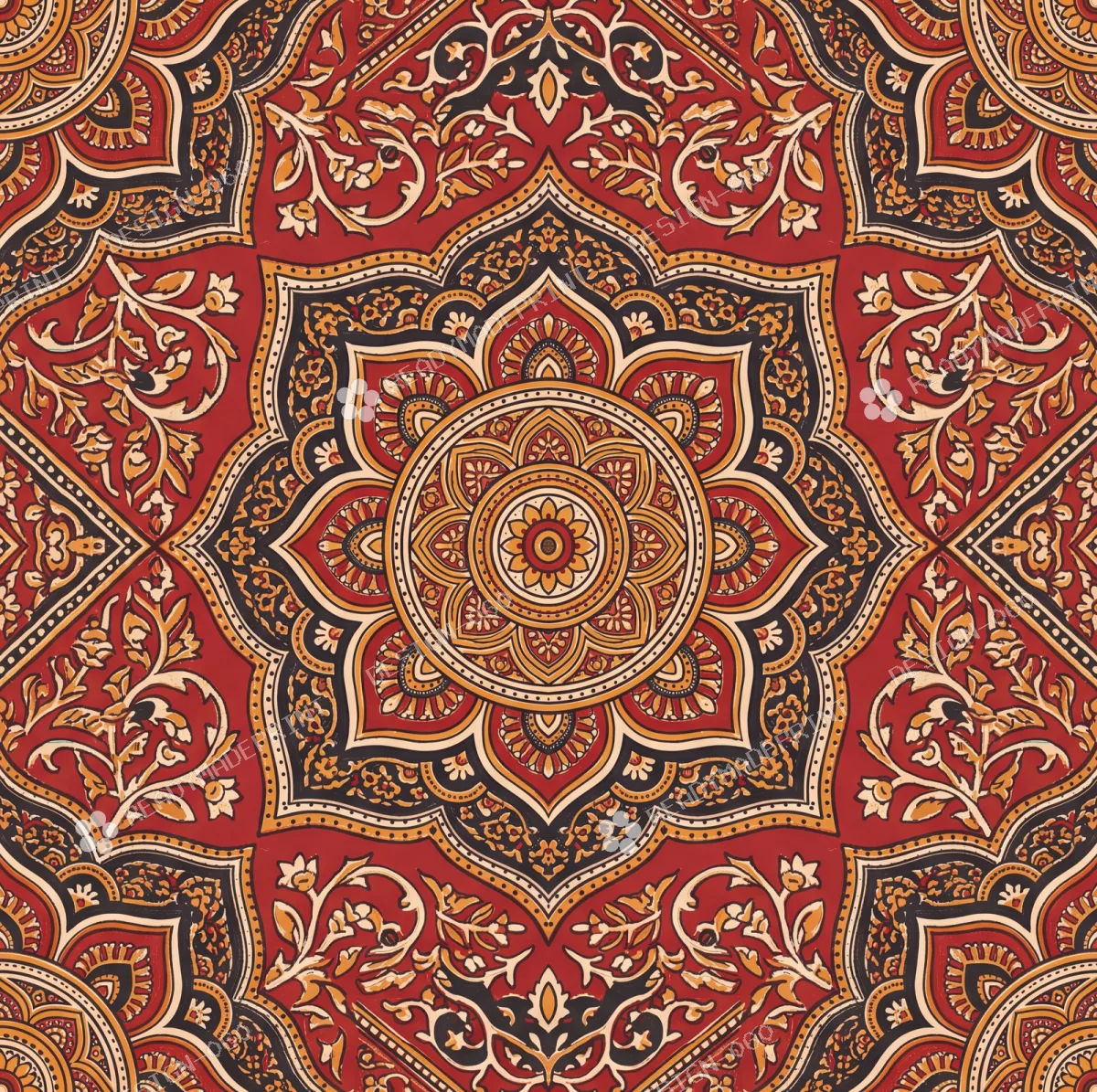 Terracotta Zari Brocade Star Medallion Terracotta Zari Brocade Star Medallion