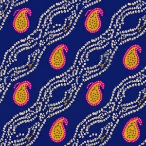 Royal Blue Bandhani Kairi Wave Print