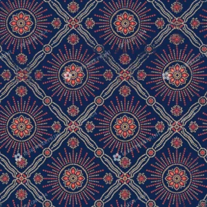 Midnight Indigo Mughal Floral Rosette