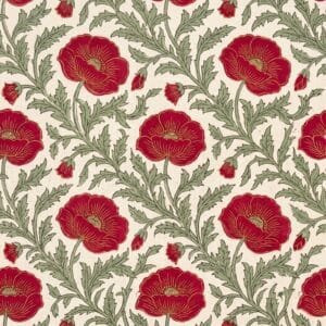 Madder Red Block Print Leaf Jaal