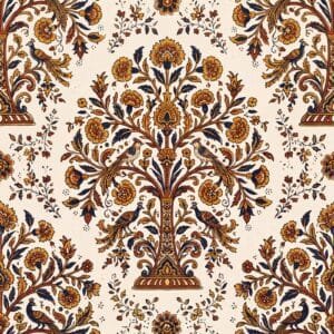 Indigo Block Print Tree of Life Jaal