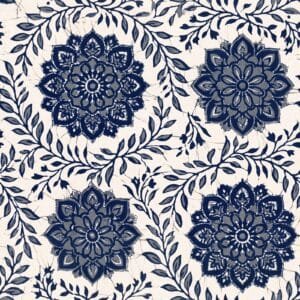 Indigo Dabu Medallion Jaal