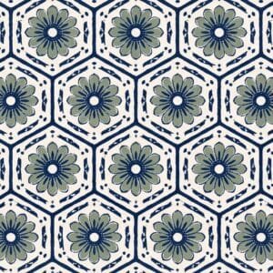 Indigo Dabu Rosette Jaal