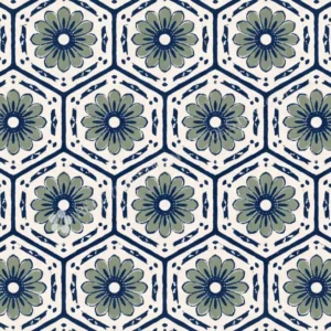 Indigo Dabu Rosette Jaal