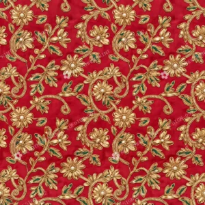 Madder Red Gota Patti Leaf Jaal