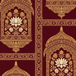 Maroon Jamdani Lotus Jaal