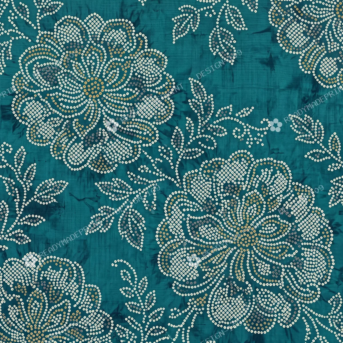 Deep Teal Shibori Medallion Jaal Deep Teal Shibori Medallion Jaal