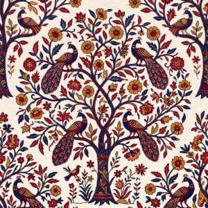 Indigo Kantha Tree of Life Jaal