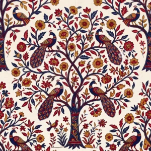 Indigo Kantha Tree of Life Jaal