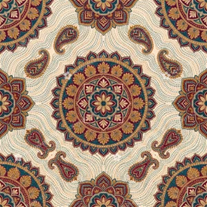 Maroon Kantha Mandala Jaal