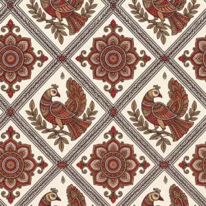 Charcoal Madhubani Peacock Jaal