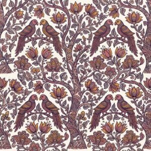 Dusty Rose Madhubani Tree of Life Jaal