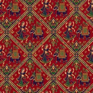 Madder Red Patola Elephant Jaal