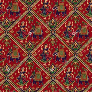 Madder Red Patola Elephant Jaal