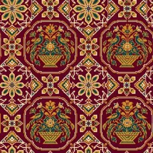 Maroon Patola Medallion Jaal