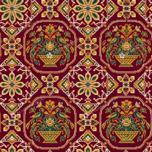 Maroon Patola Medallion Jaal