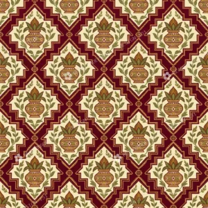Maroon Patola Leaf Jaal