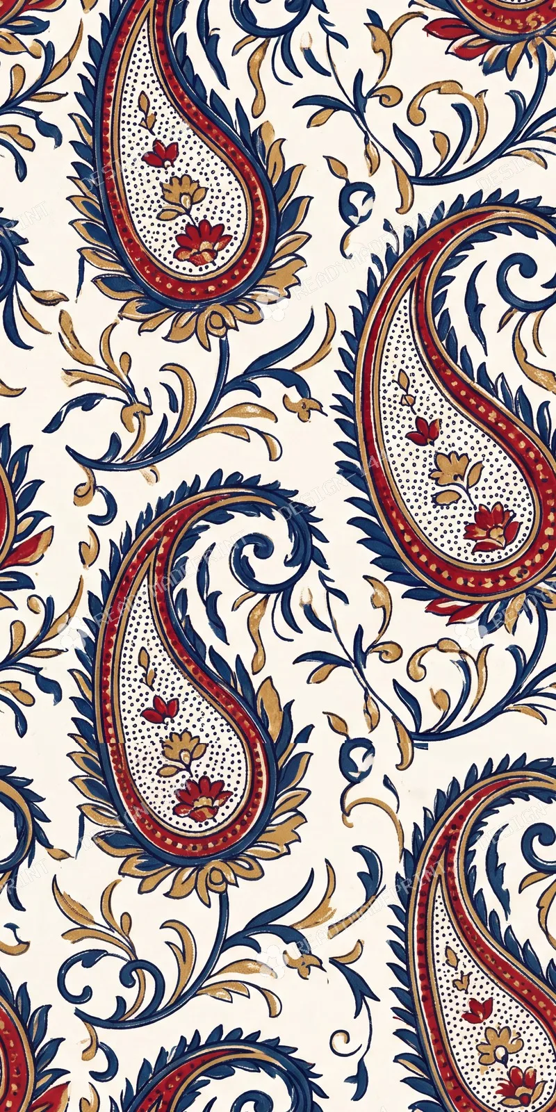 Indigo Sanganeri Paisley Jaal Indigo Sanganeri Paisley Jaal