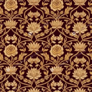Maroon Zardozi Floral Jaal
